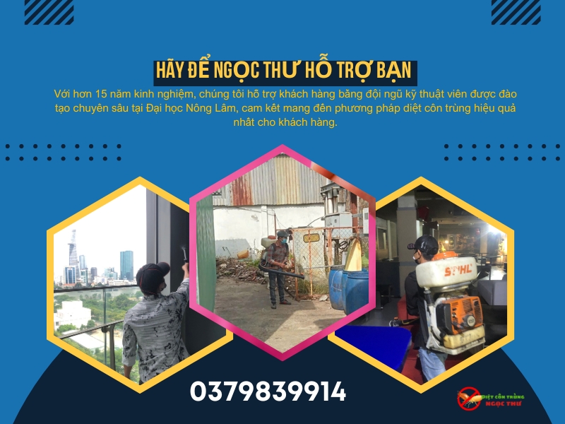 hãy để Ngọc Thư hỗ trợ khách hàng với quy trình diệt côn trùng chuyên nghiệp chuẩn 5 bước